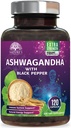 Ashwagandha Suppléments 2100mg - Extra Strength Ashwagandha poudre et extrait de racine avec poivre noir pour l'absorption maximale, suppléments antioxydants à base de plantes pour les femmes et les hommes, végétalien, non-OGM - 120 capsules