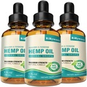 Hemp Oil High Potency - 3 Pack Maximum Strength Organic Hemp Drops for aldult Natural Relax - Relief Good Mood- Hemp Oils Tincture with Vegan (Natural)