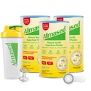 Almased Protein Powder, GLP-1 Nutrition Support Supplement, Meal Replacement Shake for Weight Loss, high protein, complete nutrition (Vanilla Flavor, 3 Cans @ 17.6 oz ea + scoop + 700ml Shaker Bottle