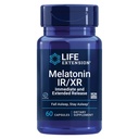 Durée de vie Melatonine IR/XR, 1,5 mg, formule de libération immédiate et prolongée pour un sommeil optimal, rythmes circadiens sains, défense cellulaire, sans gluten, sans OGM, 60 capsules