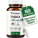 PRISTINE Tudca 500MG Soutien du foie et des sels de bile purifiés Supplément Capsules - 60 jours d'approvisionnement - Gallbladder Organe du foie et de la digestion Détox et nettoyage Supplément de soutien - sans gluten sans OGM