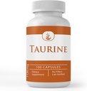 Ingrédients originaux purs Taurine, (100 Capsules) 100% Pure, Pas d'additifs ou de remplissages, laboratoire vérifié