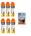 Wissenschaft in Sport GO Isotonic Energy Gels - 6 x 60ml Packs Bundle mit elastischen No-Tie Schuh Spitzen. Vegan, Lactosefrei, Glutenfrei, Weizenfrei, Nussfrei, SOYA Frei (Orange)