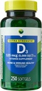 H4U Extra Strength Vitamin D3 5000 IU (125 mcg) Softgels | Unterstützt Knochen, Zähne & Immune Gesundheit | Hohe Potenz Sonnenschein Vitamin | Einfach-zu-Swallow Supplement | 250 Zähler