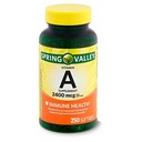 Supplément de vitamine A de Spring Valley 2400 mcg- 250 Softgels Pack de 2