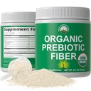 Fibre bio prébiotique 3-en-1 Poudre végétalienne pour la santé Gut. USDA Produits alimentaires crus biologiques à base de prébiotiques suppléments digestifs avec inuline organique (Artichaut de Jérusalem), fibres d'acacia, fibre solaire