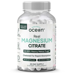 Bios Ocean Real Magnesium Citrat - High Absorption Magnesium Supplement - Chelat Magnesium unterstützt Energie, Entspannung und Regelmäßigkeit
