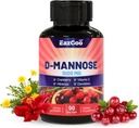 Supplément D-Mannose – Capsules de 1000mg avec canneberge, vitamine C, Hibiscus et extrait de dandelion, soutien de la santé urinaire, D-Mannose et capsules de canneberge, 90 Nombre