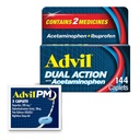 Advil Dual Action mit Acetaminophen und Ibuprofen (2 Dose Equivalent) für 8 Stunden Schmerz Relief, beschichtet 144 Ct Caplets und 2 Ct Probe von Advil PM