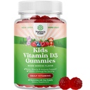 Gommies de vitamine D à croquer pour les enfants - Delicious Vitamine D 1000 UI par portion - Gommies de soutien immunitaire pour tout-petits - Berries Supplément aromatisé pour os santé et muscles - Sans gélatine - 60 Chews