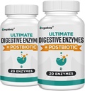 Orgabay Verdauungsenzyme 1000mg mit Postbiotika, 20 Enzymmischung für Bloating, Optimale Verdauung und Gut-Funktion, 120 Veggie Kapseln