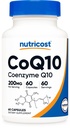 Nutricost CoQ10 200mg, 60 Capsules végétariennes, 60 portions - Absorption élevée, végétarienne, non-OGM, Coenzyme Q10