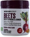 Nutrition Works Beets mit Turmeric & Ginger. Glutenfrei, kein hinzugefügter Zucker. Unterstützt Energie und Ausdauer. Nahrungsergänzung. 20 Servierungen 7.1 oz