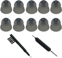 Smokey Authory Power Domes Close Domes Conseils d'oreille pour ReSound Sure Fit Style RIC RITE et Open Fit BTE Amplificateur auditif avec outils de nettoyage Brosse nettoyante et étui (Smokey, Medium)