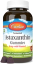Carlson - Gummies d'astaxanthine, avec vitamine C, soutien immunitaire, antioxydant, santé cardiaque, non-OGM, saveur de cerise, 90 Gummies végétariennes