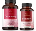 HERBAMAMA Tart Cherry and Beet Root Kit - Bundle von 7000 mg Tart Cherry & 21:1 Konzentrate Rüben Root Capsules - Vegan, Non-GMO, Gelatin-Free - 2 Pack