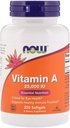 Vitamine A de l'huile de foie de poisson, 25000UI, 250 gels par les aliments actuels (paquet de 6)