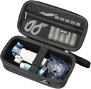 RAIACE Hard Storage Case für tragbare Handheld Inhaler Nebulizer Maschine, Asthma Inhaler Reisetasche. Eingebaute Netztasche für Medizin und Zubehör. (nur Koffer) - Schwarz
