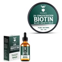 Baume de la barbe de biotine pour les hommes et conditionnement cire de la barbe et huile de croissance de la barbe avec concentration 2X Biotine pour les hommes, les hydrates et les cheveux faciaux épais