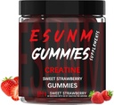 Gommies de fraises de creatine sucrée,Monohydrate par portion, sans sucre ou couleurs artificielles,Calorie basse, végétalien et halal, Flaveur de framboises bleues(150 Nombre)