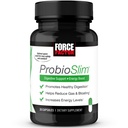 Facteur de force ProbioSlim Probiotiques pour les femmes et les hommes, Probiotiques pour la santé digestive pour réduire le bloom, le gaz et la diarrhée occasionnelle, avec prébiotiques, LactoSpore et thé vert pour l'énergie, 30 capsules