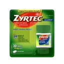 Zyrtec 24 heures comprimés antiallergiques, 10 mg Cétirizine HCl Antihistamine Allergie Médecine, 30 ct Rouge