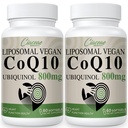 Liposomique CoQ10 800mg Ubiquinol Softgel, Max Absorption Ubiquinol Coenzyme Q10, Ubiquinol CoQ10 Supplément pour antioxydant, fonction cardiaque et production d'énergie, Pure CoQ10 800mg, 120 Vegan Softgels
