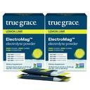 True Grace ElectroMag - 16 Stick Packs (Pack von 2) - Lemon Lime - Elektrolyt-Pulver für schnelle Hydration - Natrium, Kalium, Magnesium & Cordyceps - Zero Sugar & Carbs - Non-GMO - 32 Total Servings