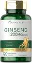 Supplément d'extrait de ginseng de Carlyle 120 capsules 1200mg de pilules pour hommes et femmes