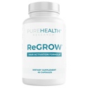 PUREHEALTH RECHERCHE ReGrow - Vitamines de croissance des cheveux - avec Saw Palmetto, Biotine, Collagène, Zinc, Fer, Iodine, Sélénium et plus - Suppléments capillaires pour les femmes et les hommes - 60 Capsules