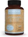 Pomona Wellness supplément complexe de vitamine B avec acide folique, multivitamine à haute puissance, toutes les vitamines 10 B incluant B12, soutient les niveaux d'énergie, santé cardiaque, non-OGM, 50 comprimés