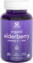 Elderberry Gummies Konzentrat (65:1) mit Vitamin C, Zink & Probiotika für Immununterstützung & Gut Gesundheit | USDA Organic, Vegan zertifiziert & Non-GMO Verified (60 Vegan Gummis)