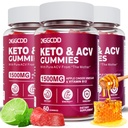 (3 Pack) Keto ACV Gummies Extreme 1500MG Keto Gummies Apfel Apfel Apfelessig Formuliert mit Granatapfel Rübensaft Pulver B12 Vegan Non GMO 180 Gummys