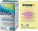 Vitron-C High Potency Iron Supplement, Immununterstützung 60ct und Mag-Ox 400 Magnesium Mineral Supplement 60ct