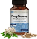 Deep Dreams ~ supplément de sommeil naturel à base de plantes favorise le sommeil profond, reposant, non-habitant formant avec la mélatonine, L-Tryptophane, Valérien, GABA, Camomille et Passionflower (60 capsules)