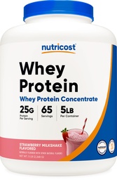 Nutricost Whey Protein Concentrate (Strawberry Milkshake) 5LBS - Sans gluten et sans OGM
