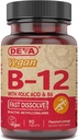 EVA Vitamine végétalienne B12 Supplément Dissolve rapide - Complexe une fois par jour avec 1000 Mg de méthylcobalamine B12, Acide folique, B6 - Saveur de citron - 90 comprimés dissolvables,