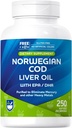 rite Aid Cod Foie Huile Softgels 250 Compte, avec EPA et DHA, soutient la santé du coeur, du cerveau et de la vision