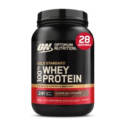 Optimum Nutrition Or Standard 100% poudre de protéines de lactosérum, chocolat au lait extrême, 2 livres (paquet de 1) (paquet de mai Vary)