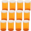 Bouteilles de pilules en plastique vide avec bouchons à snap ouverts (non résistants à l'enfant), flacons de médicaments d'ordonnance, contenants transparents, distributeurs de pilules (20 Dram, 12pcs)