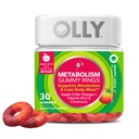 Métabolisme OLLY Anneaux gommy, vinaigre de cidre de pomme, vitamine B12, chrome, énergie et santé digestive, supplément à croquer, saveur de pomme - 30 comtes