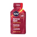 GU Energy Original Sports Nutrition Energy Gel, 8-Count, végétalien, sans gluten, sans casher et sans lait pour toute séance d'entraînement, citronade aux framboises