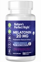 La nuit parfaite de la nature: Melatonine 20mg: 180 Comprimés dissolvants rapides: Natural Mixed Berry Flavor: Haute puissance: sans sucre: Vegan: sans gluten Taille de la valeur