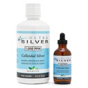 Ultra Silver® Colloidal Silver , 1000 PPM, 32 Oz (946mL) , Supplément minéral , Argent Colloidal Vrai - Bouteille à goutte de 4 oz (Empty) inclus pour la distribution!
