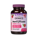 Bluebonnet EarthSweet Methylfolate 1000 mcg Coenzyme Cellulaire Active 5-MTHF L Supplément de folate de méthyle - Soutien prénatal et énergétique - Non-OGM, végétalien, sans gluten - Framboise - 90 comprimés à croquer