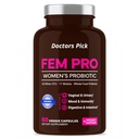 Fem Pro Probiotiques pour les femmes. 17 Straines cliniquement efficaces pour le soutien vaginal, digestif et immunitaire, la santé urinaire, l'équilibre du pH et l'humeur. 60 Capsules de légumes, 2 mois d'approvisionnement