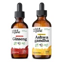 Teinture de ginseng sauvage et biologique 2 fl oz et ashwagandha Teinture 4 fl oz