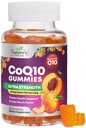 CoQ10 Gommies pour adultes 100mg - 3X Force, Absorption élevée, Supplément antioxydant pour la santé cardiaque et la production d'énergie, Ultra Coenzyme Q10 Vitamines, Coq 10 Suppléments - 60 CoQ10 Gommies