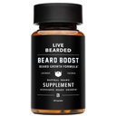 Boost de la barbe vivante - Vitamines de croissance de la barbe pour les hommes avec biotine, collagène, silice, racine Fo-Ti - Croissance faciale des cheveux pour les hommes, fabriqués aux États-Unis