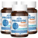 Probiotiques crus pour les femmes et les hommes - 100 milliards CFU, 35 souches, prébiotiques organiques et enzymes digestives naturelles pour la santé digestive, gustative et immunitaire - sans soja et sans gluten, sans OGM, 180 capsules véganes